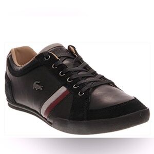 Lacoste Men's Rayford 9 Fashion Black Leather Sneakers Shoes Sz 8